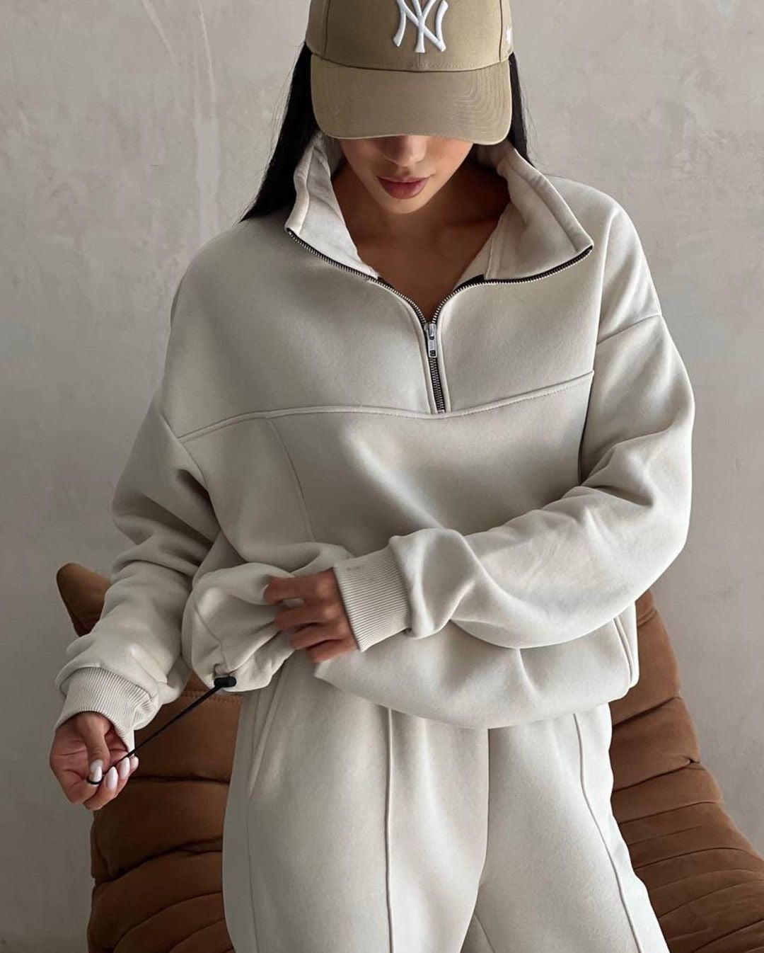 Contrast Zip Tracksuit Two-Piece Set & Active Coord